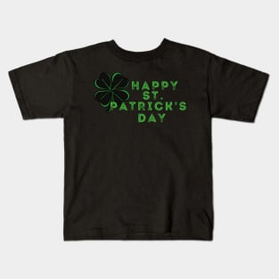 Happy St. Patricks Day With Four Clover Kids T-Shirt